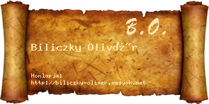 Biliczky Olivér névjegykártya