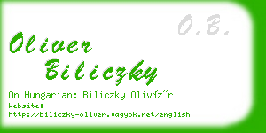 oliver biliczky business card